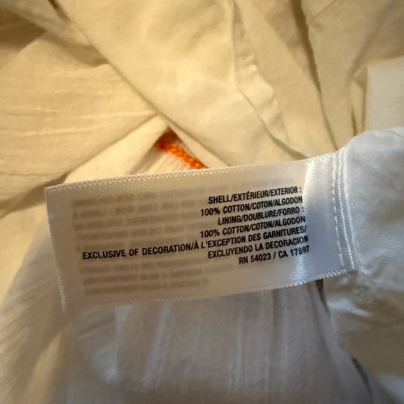 Old Navy Chic Strapless White Dress with Pink and Blue Details and Lined Bottom - Picture 7 of 7